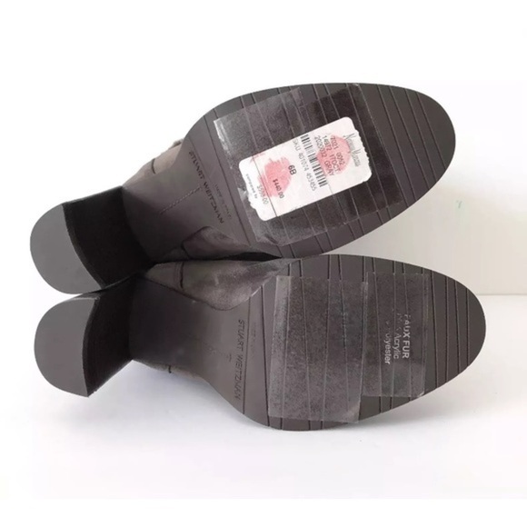 STUART WEITZMAN FURSTUP SLATE GRAY SUEDE BOOTIES - Picture 6 of 8